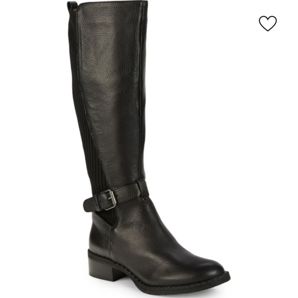 Gentle Souls Black the Knee-High Moto Boots